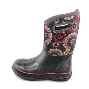 Bogs Classic Pansies Rubber Handle Rain Snow Boots Kids 6